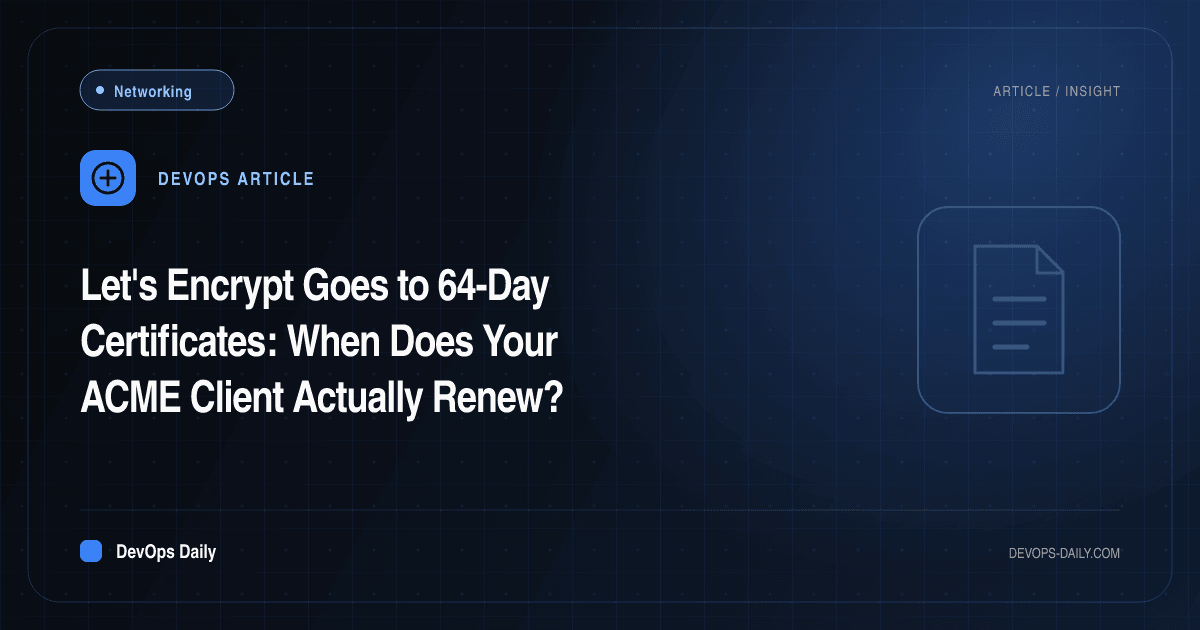 Let's Encrypt Goes to 64-Day Certificates: When Does Your ACME Client Actually Renew?